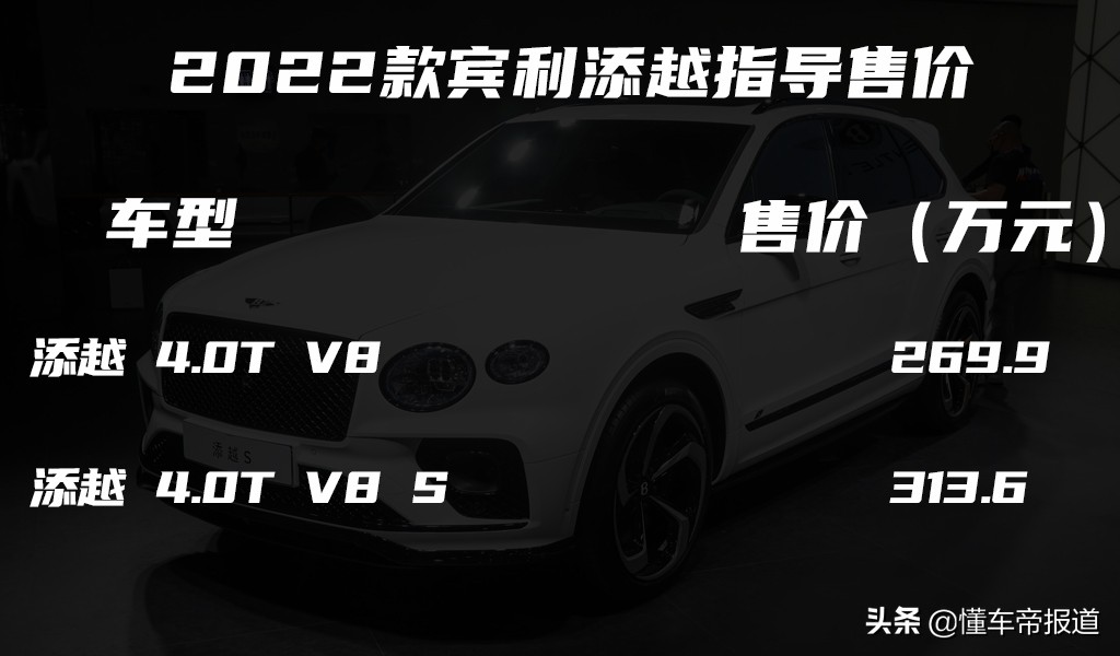 新车｜248万元起售，宾利汽车公布旗下全系2022款车型售价  -图3